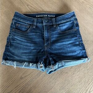 American Eagle Outfitters Indigo Blue Distressed Denim Shorts